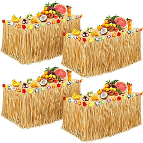 Pirekul Luau grass table skirt – quick, reusable decor for tables.
