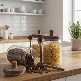 Piscepio clear glass jar interior view reveals contents at a glance