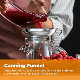 Pisol kitchen tongs help handle hot jars safely during processing.