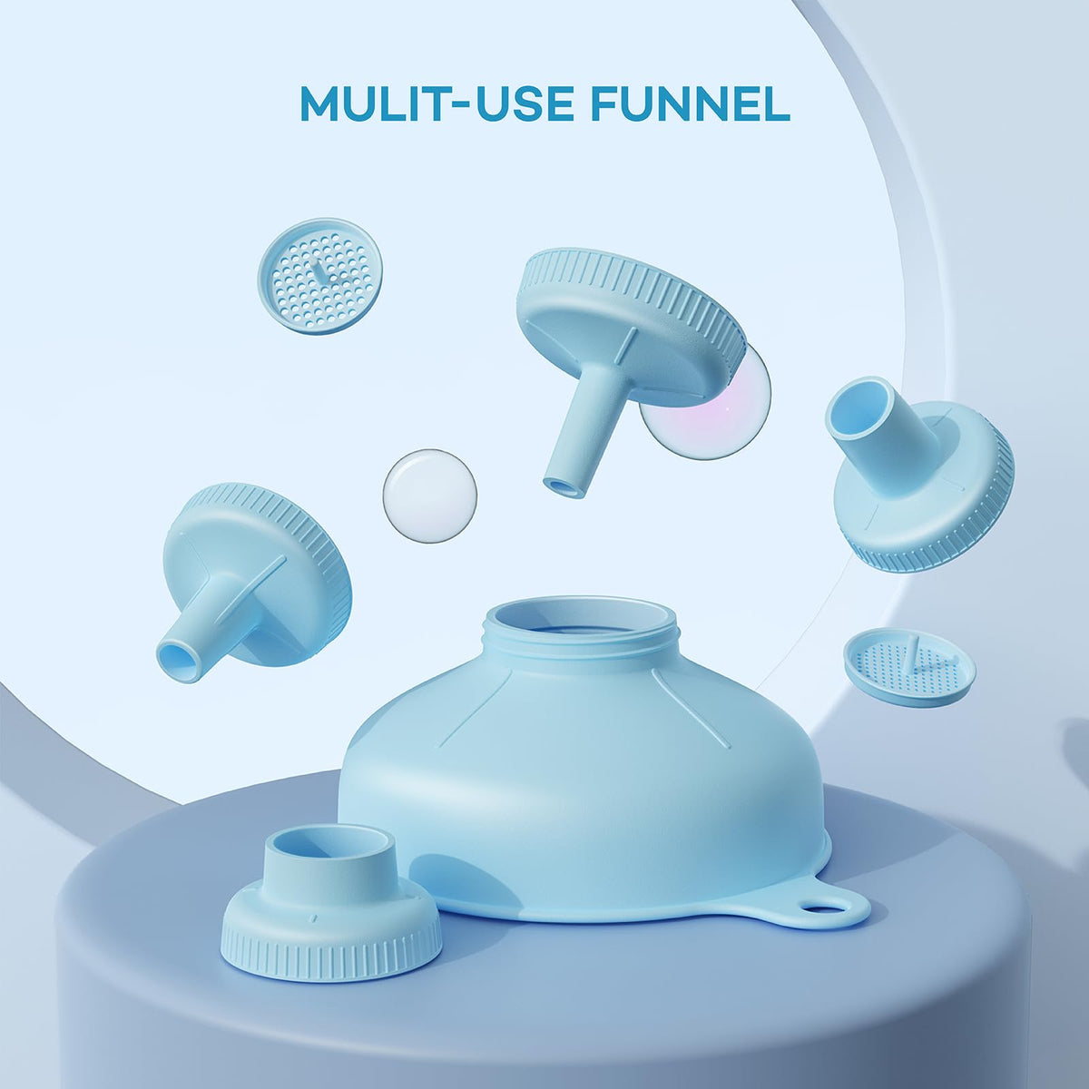 Pisol rotating-spout design highlights easy switching between spouts for different containers.