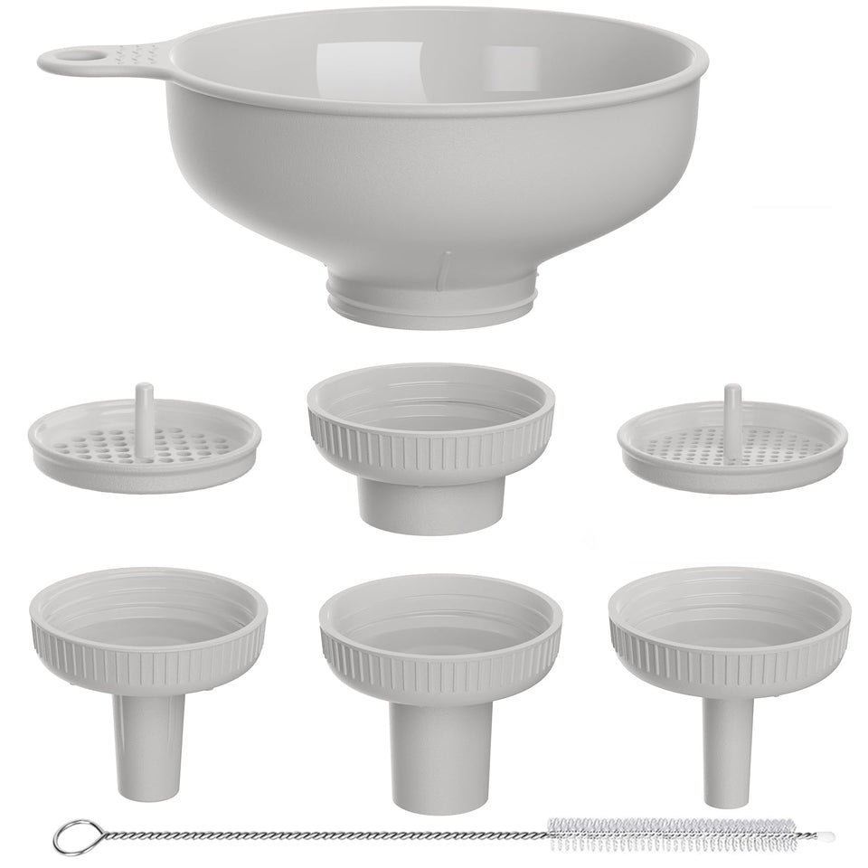 Pisol wide mouth funnel for versatile pouring and bottle filling.