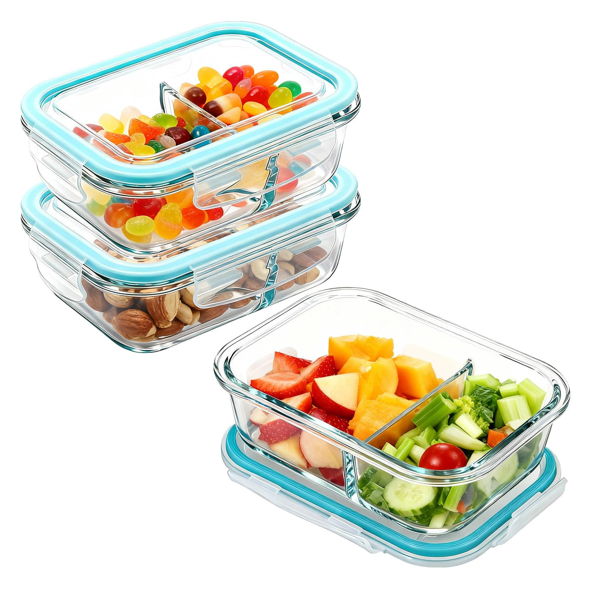 Piszvbej glass snack container set for durable, reusable storage.