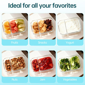 Piszvbej stackable glass containers save fridge space and simplify organization.