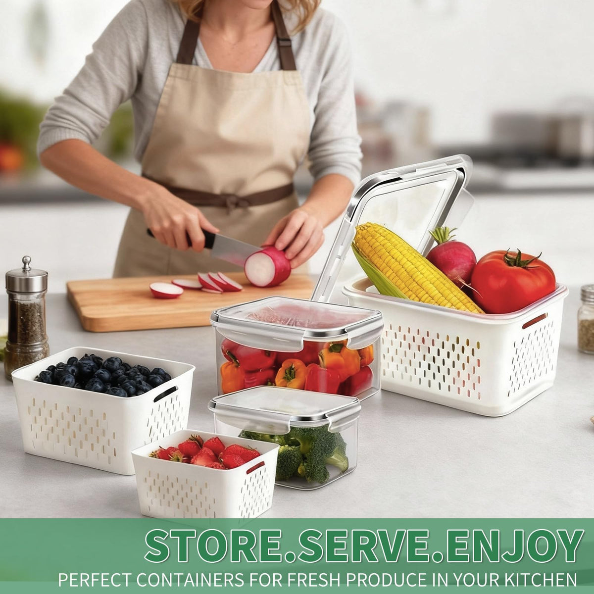 Piszvbej strawberry fridge containers for quick prep and storage.