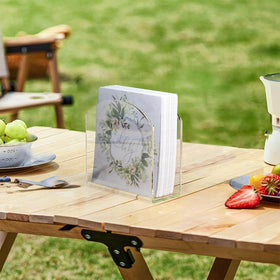 Cafe or restaurant setup featuring PITBVO acrylic holder that refills with ease.