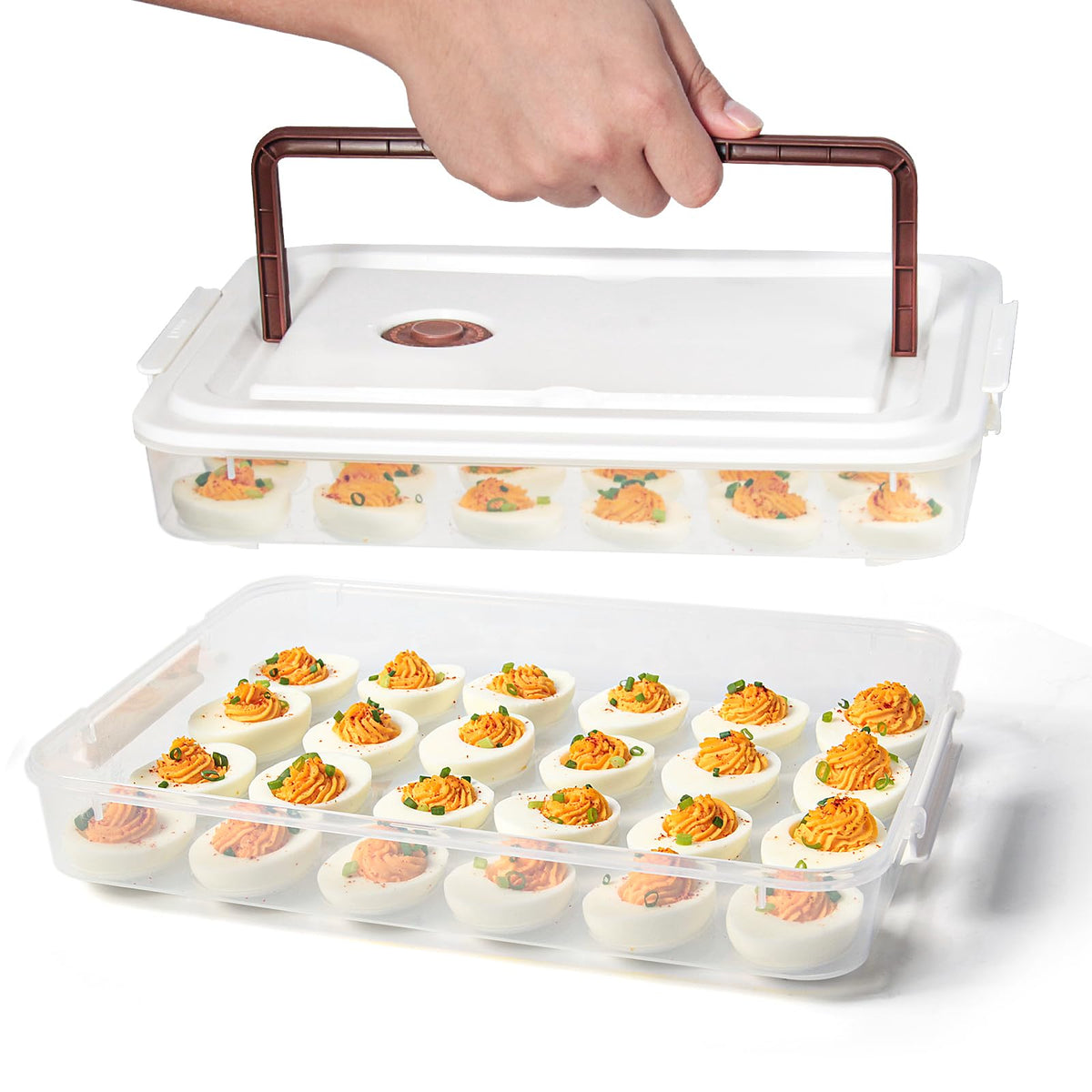 PIUGERU deviled egg containers with lid for secure transport