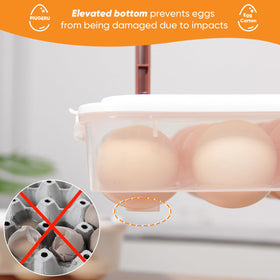 PIUGERU fridge egg holder holding up to 48 eggs in clear containers
