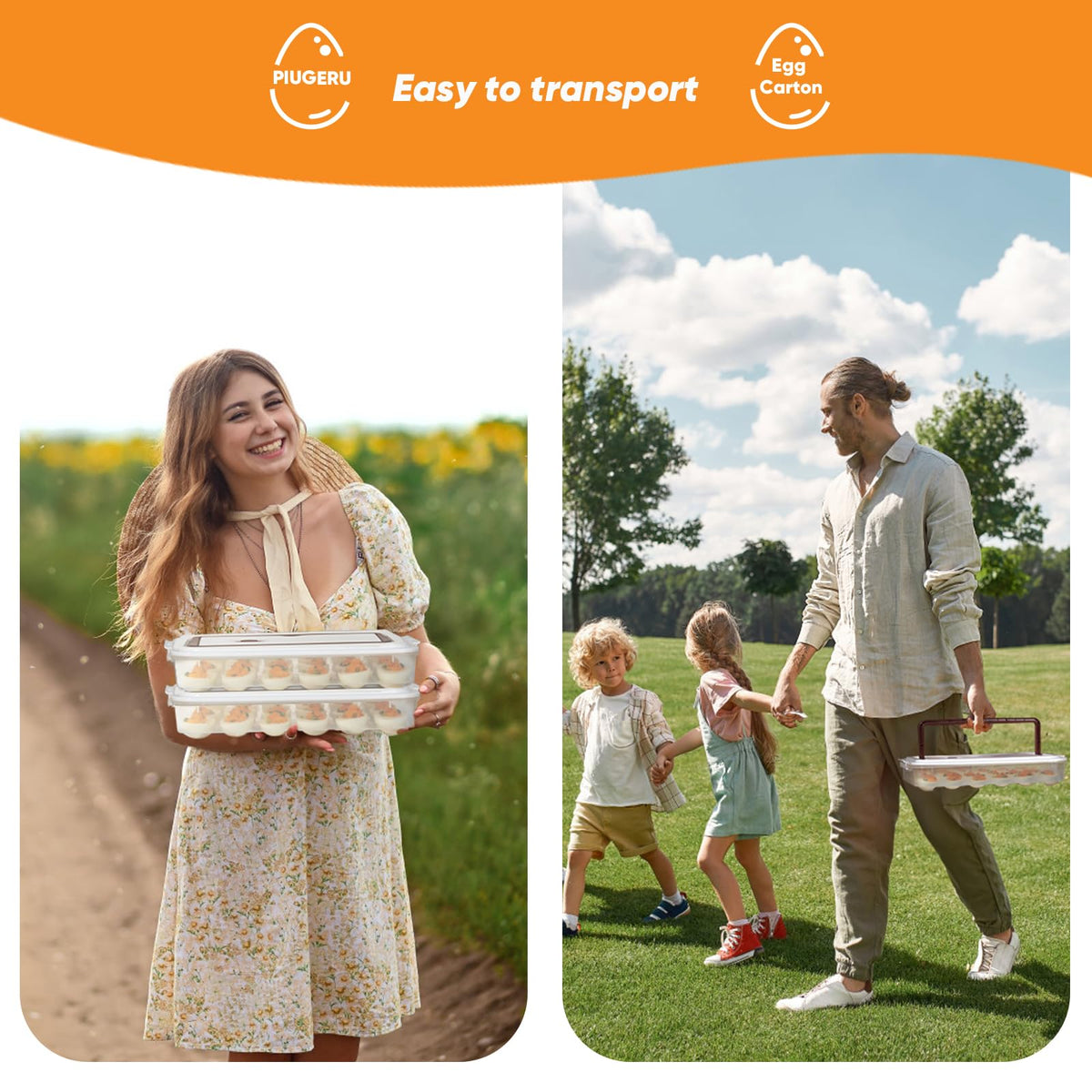 PIUGERU portable egg carrier keeps deviled eggs fresh on the go