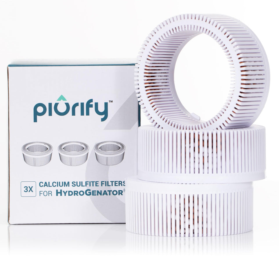 PIURIFY calcium-sulfite filter for water pitcher assembly reduces chlorine for crisper taste.