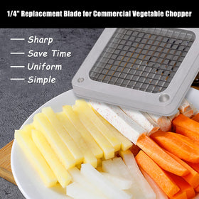 Piwerod dicer blade with pusher block for safe, efficient slicing.