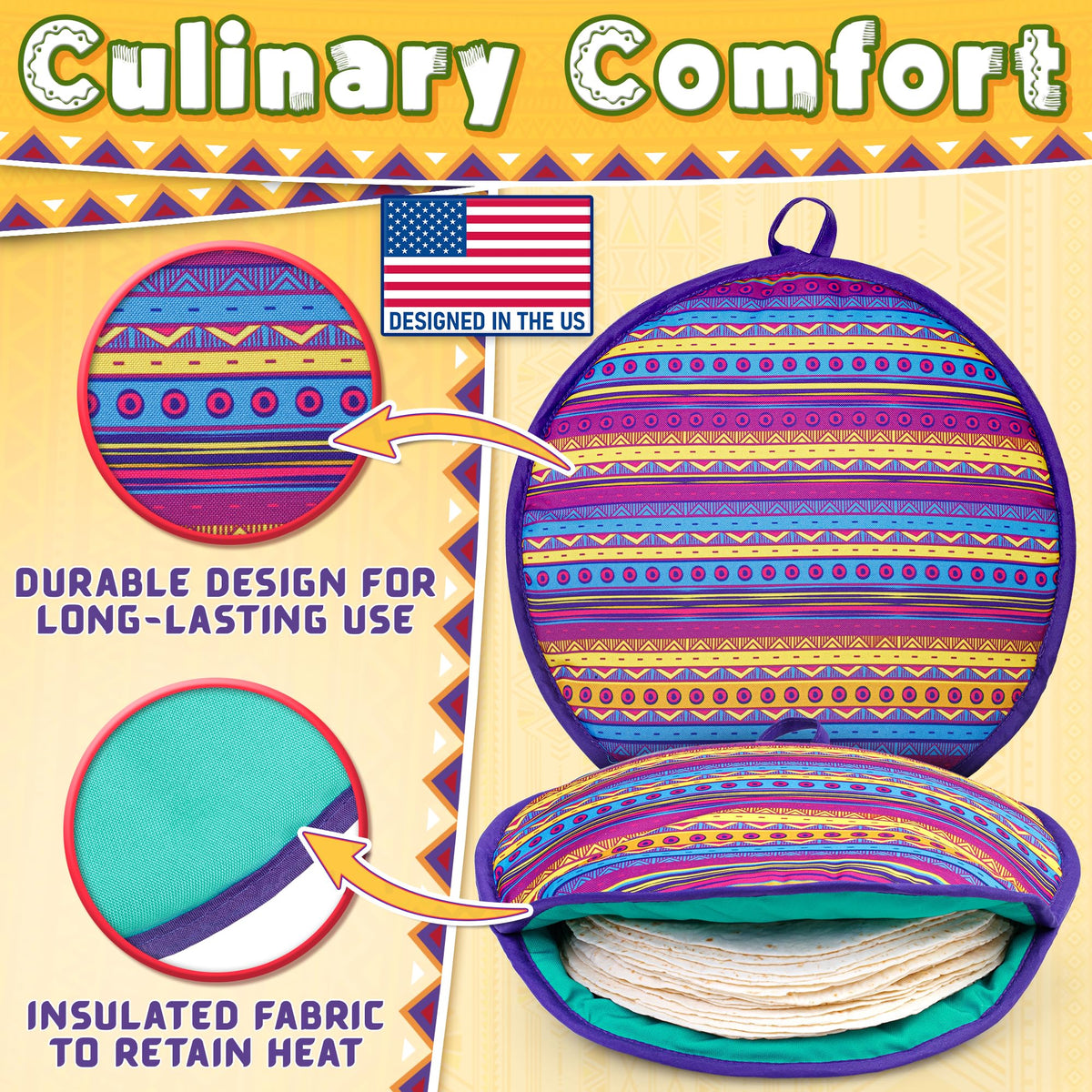 PixiPy tortilla warmer pouch microwave-safe for quick tortillas.