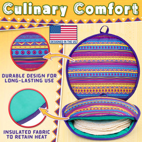 PixiPy tortilla warmer pouch microwave-safe for quick tortillas.