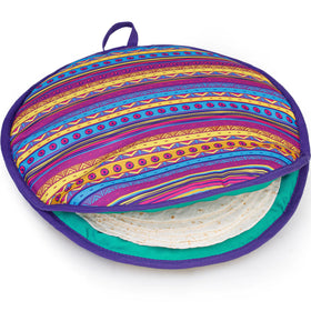PixiPy tortilla warmer pouch in multicolor 12in keeps tortillas warm and soft.