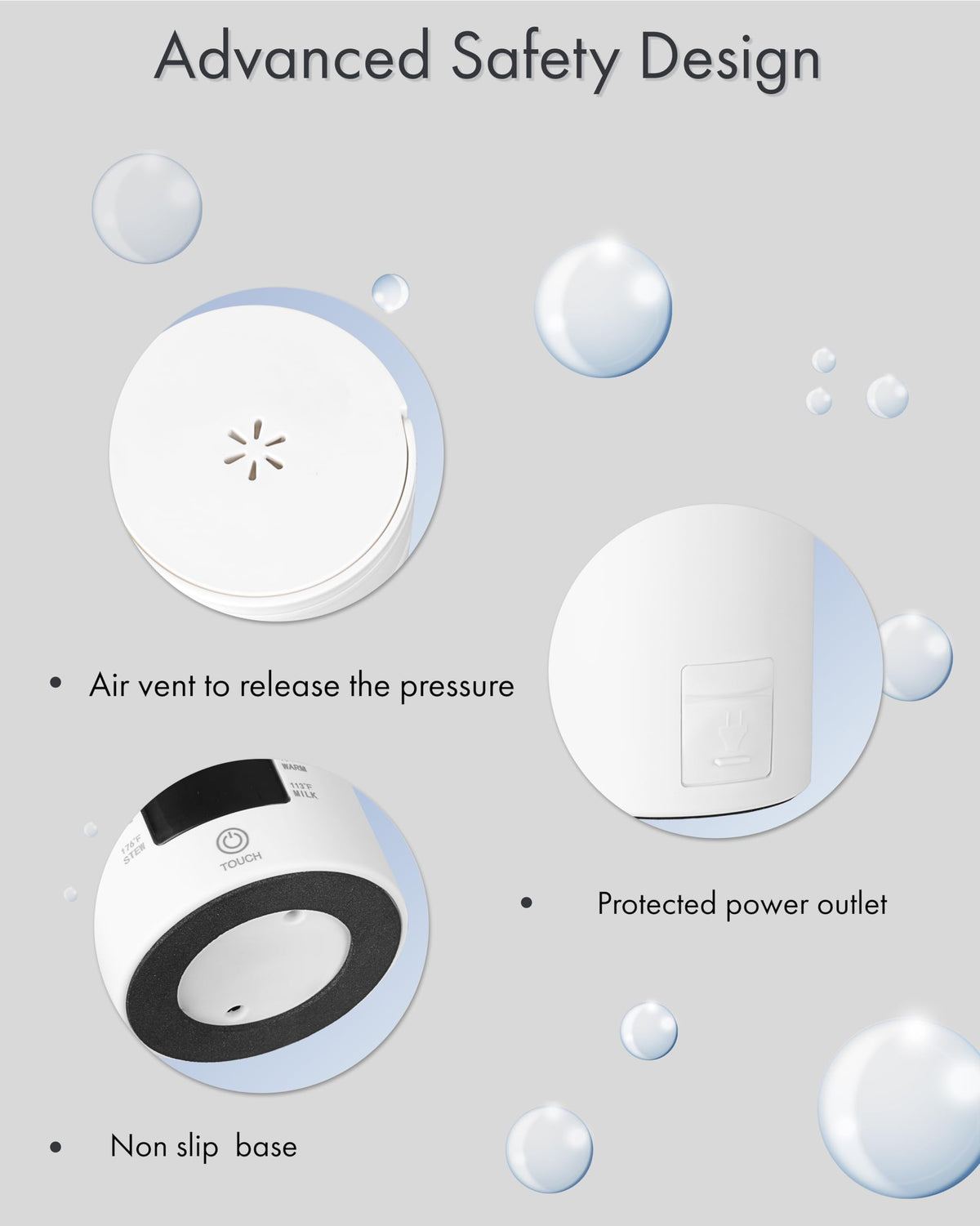Pixiware travel kettle leak-resistant seal keeps contents secure during transit.