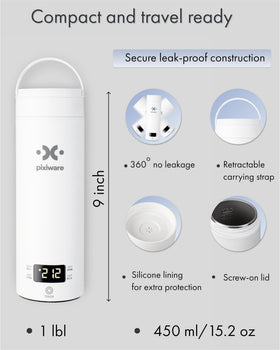 Pixiware packaging includes pouch, brush, and manual for easy setup.