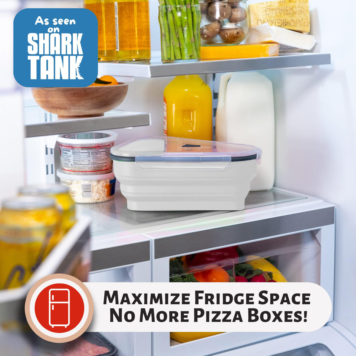 Pizza Pack air vent feature lowers condensation for crisper leftovers.