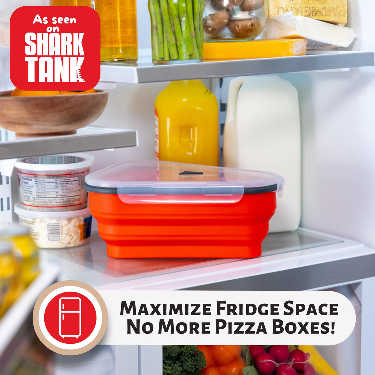 Pizza Pack air vent reduces condensation for crisper leftovers