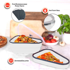 Pizza Pack BPA-free silicone is safe and reusable for pizza storage.