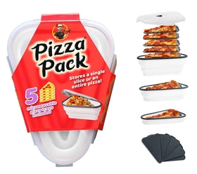 Pizza Pack collapsible container helps organize slices and save space.