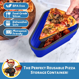 PIZZA PACK snap-on lids preserve freshness and prevent soggy slices.