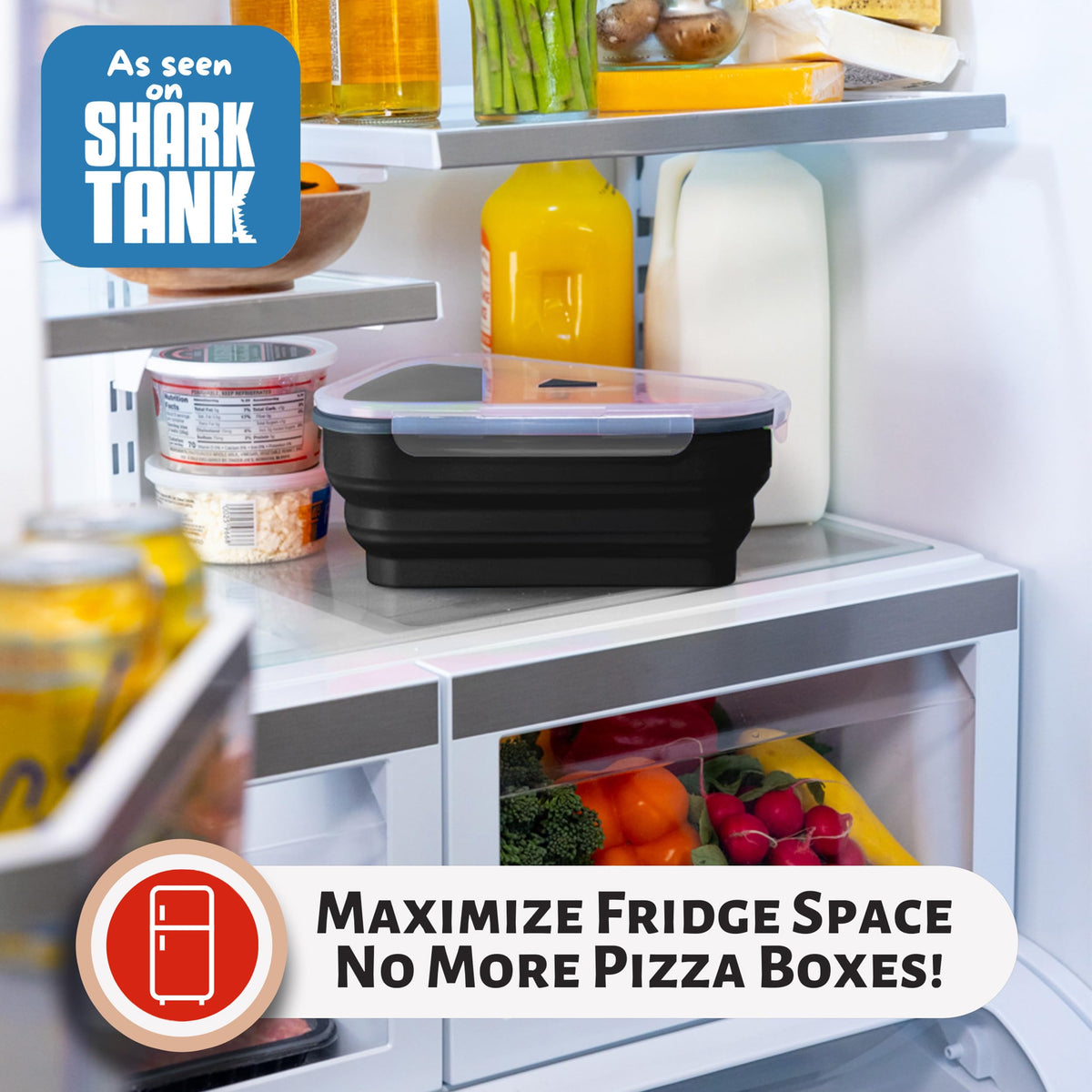 Pizza Pack vented lid reduces condensation and soggy slices
