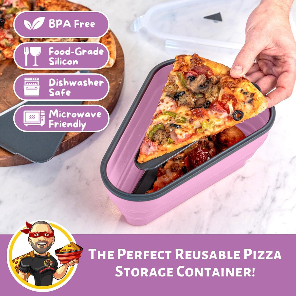 PIZZA PACK airtight lid with vacuum seal keeps pizza fresher.
