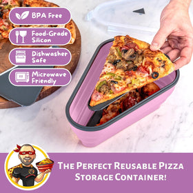 PIZZA PACK airtight lid with vacuum seal keeps pizza fresher.