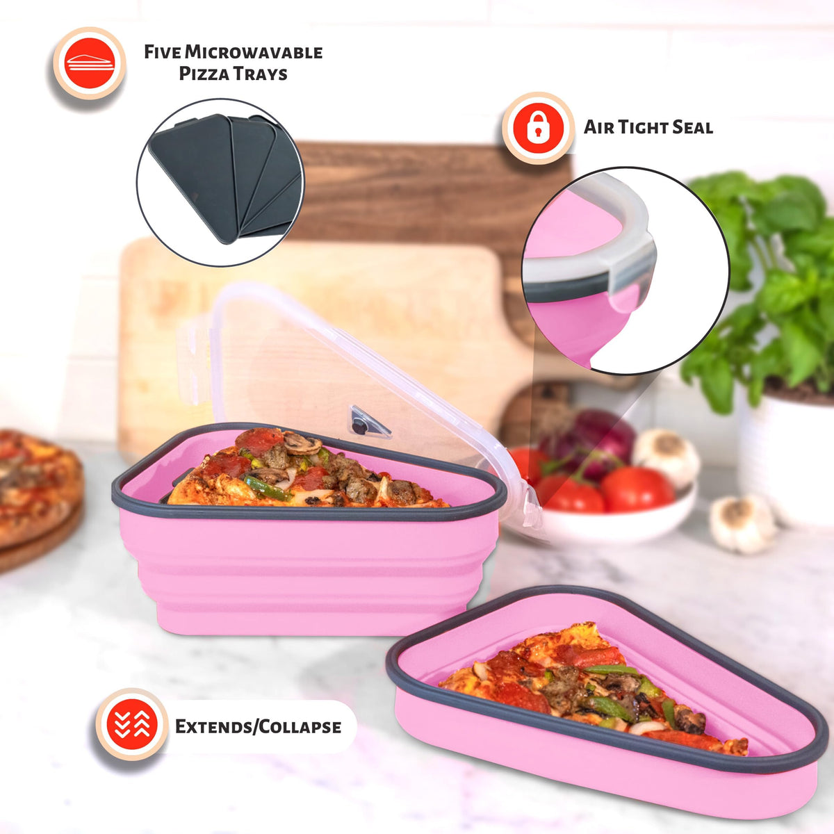 PIZZA PACK safe for microwave, freezer, and dishwasher use.