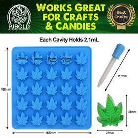 PJ Bold leaf-shaped silicone gummy molds set ideal for fun candies