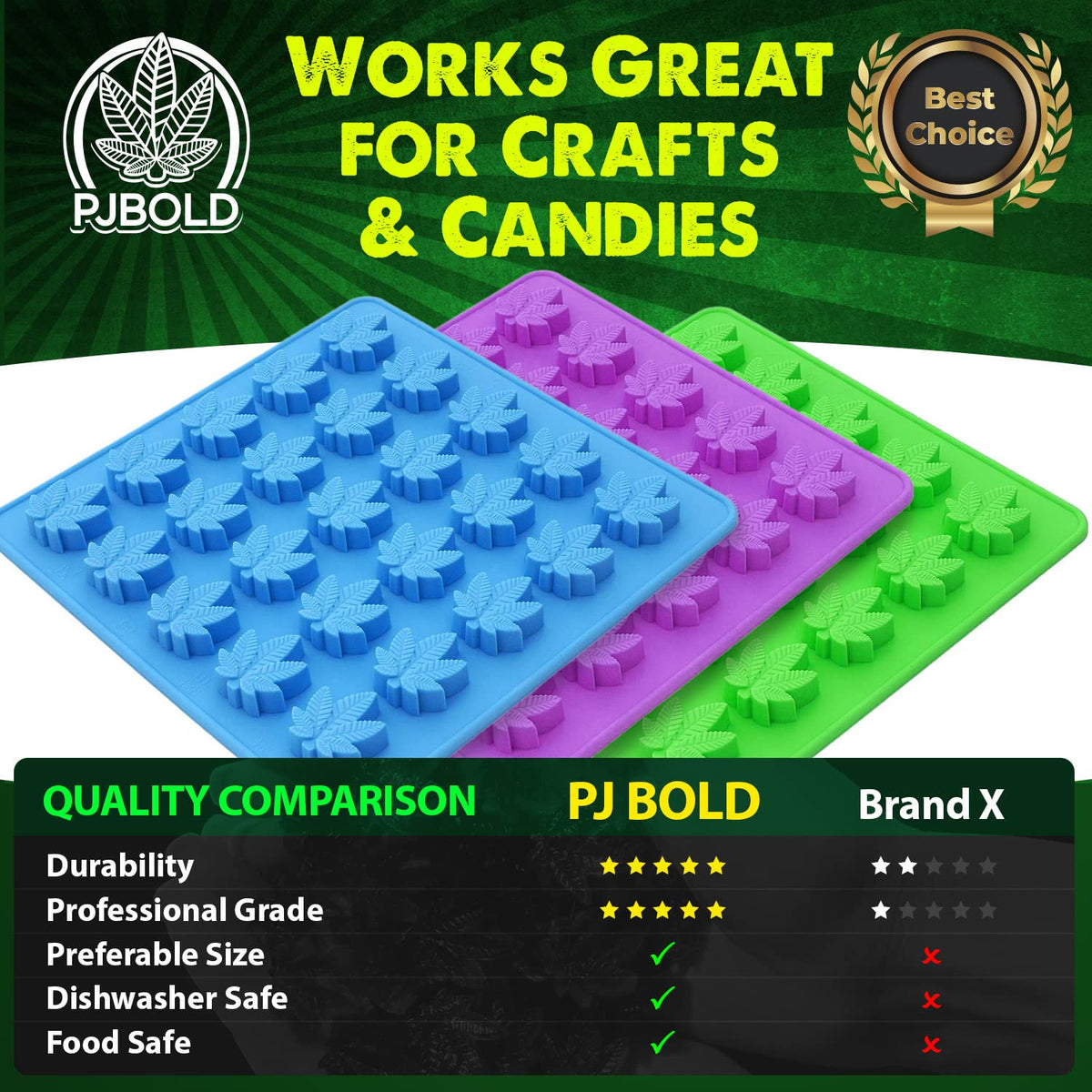 PJ Bold gummies, chocolates, fondant, and butter patties made easily