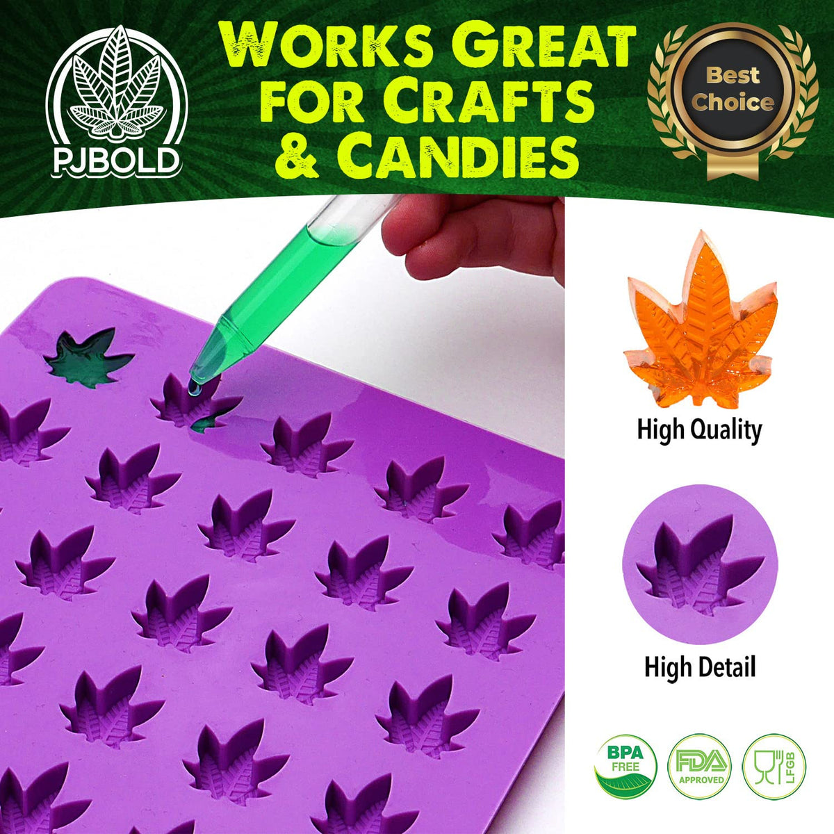 PJ Bold silicone molds for resin leaf crafting and charms