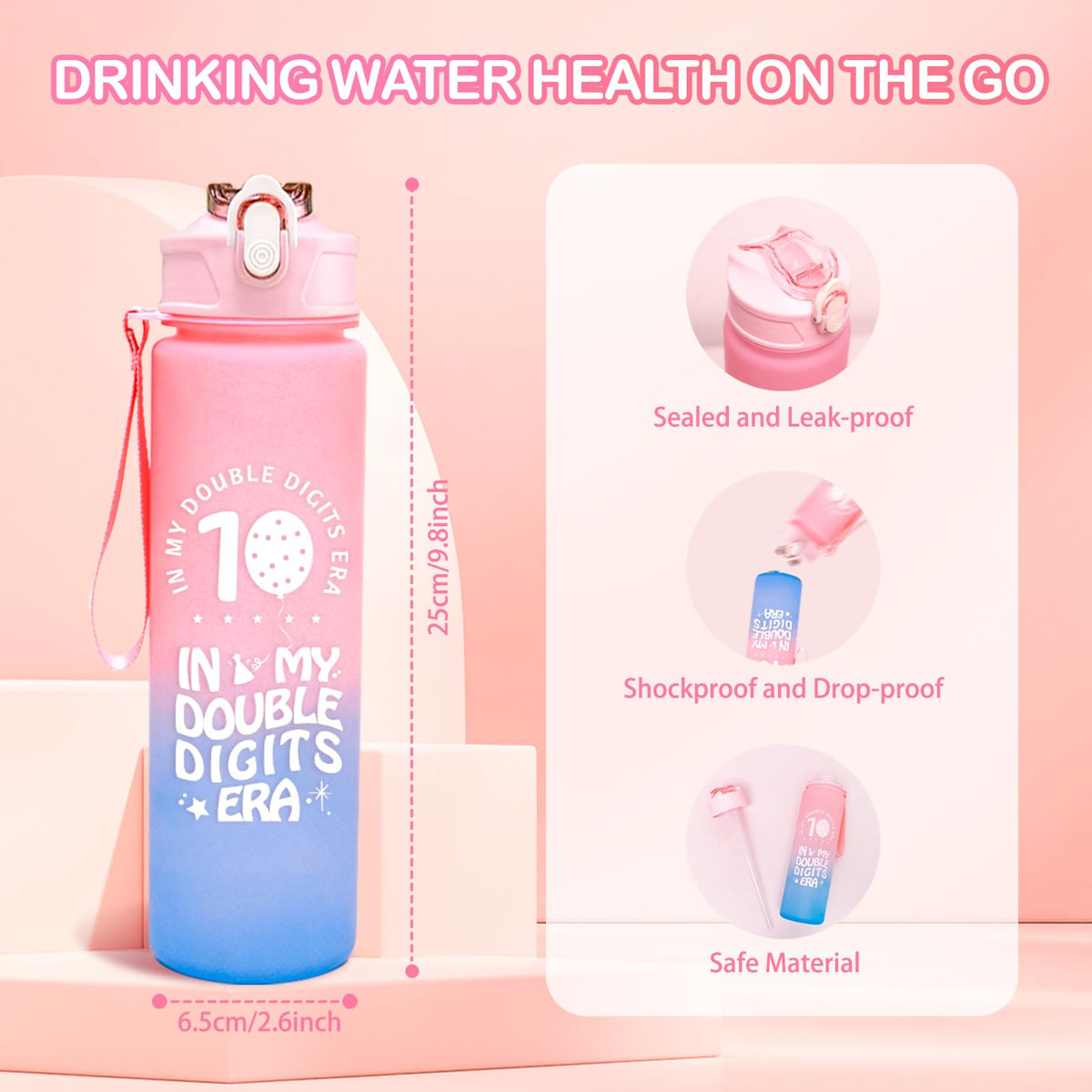 PKHGD 25 oz tumbler with double digits, portable hydration.
