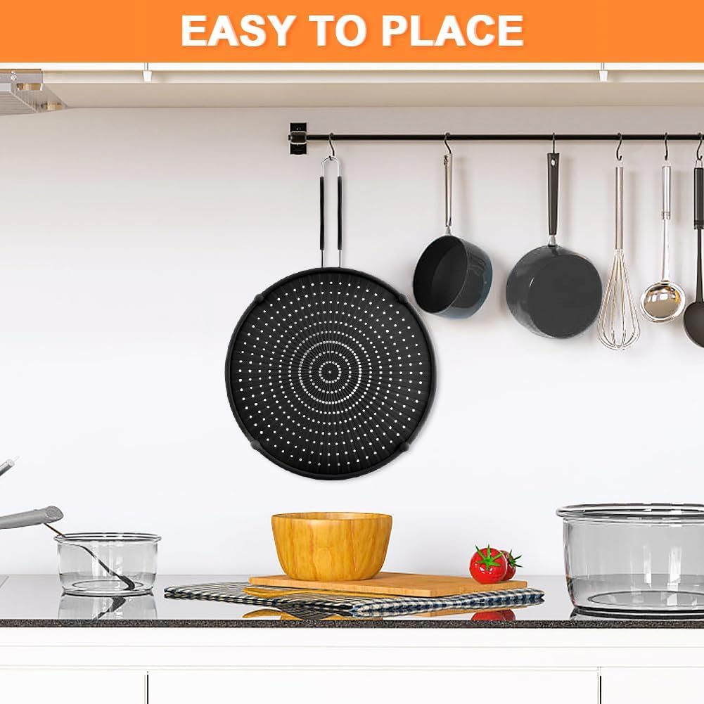 PLACHIDAY heat-resistant silicone splatter-screen lasts through busy sessions