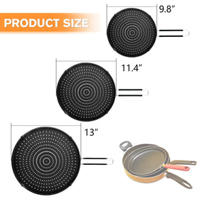 PLACHIDAY splatter-screen 11-4-inch guard fits larger pans