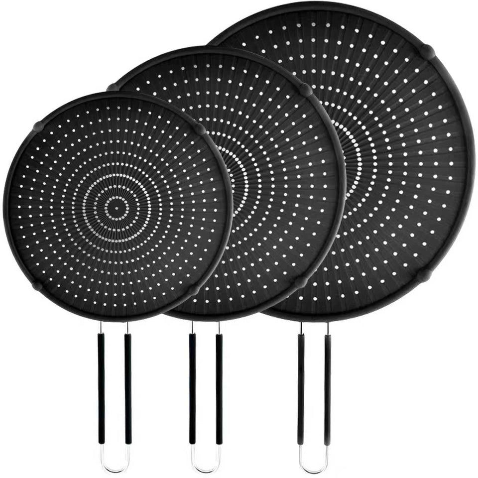 PLACHIDAY splatter-screen 9-8-inch guard reduces splatter during frying