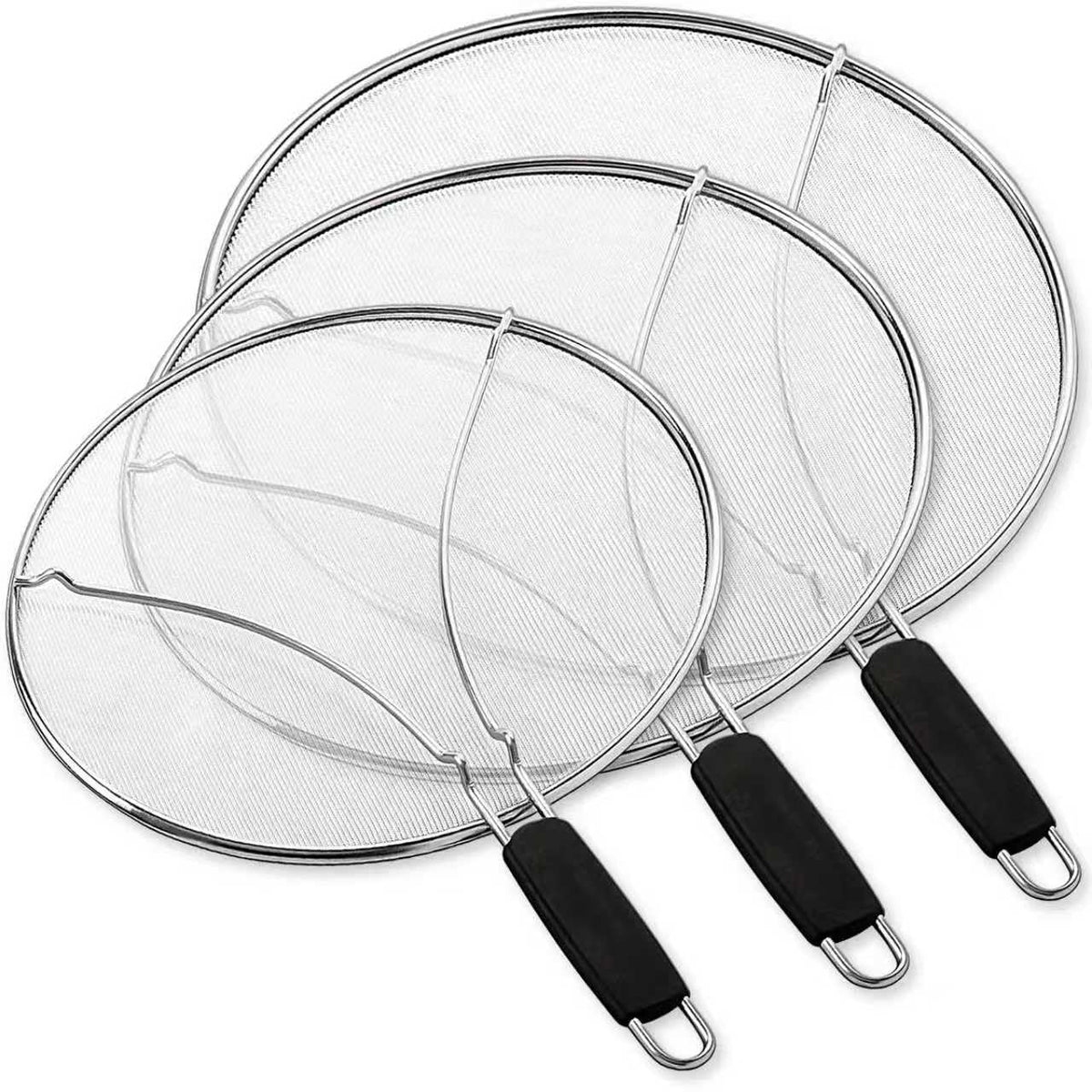 PLACHIDAY splatter screen 9.8-inch on pan prevents oil splatters during frying