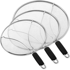 PLACHIDAY splatter screen 9.8-inch on pan prevents oil splatters during frying