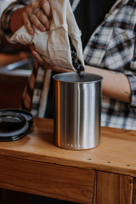Planetary Design Airscape stainless steel design blocks UV rays to protect coffee beans
