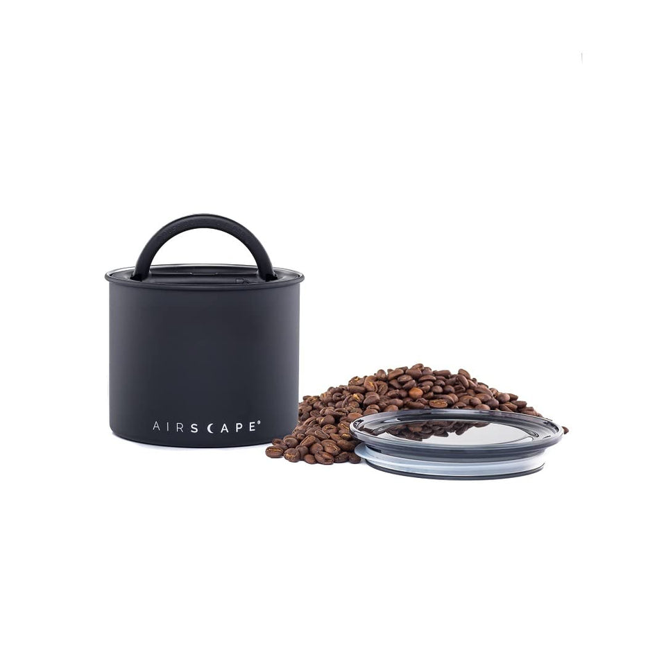 Planetary Design Airscape stainless steel canister with inner plunger lid preserves freshness