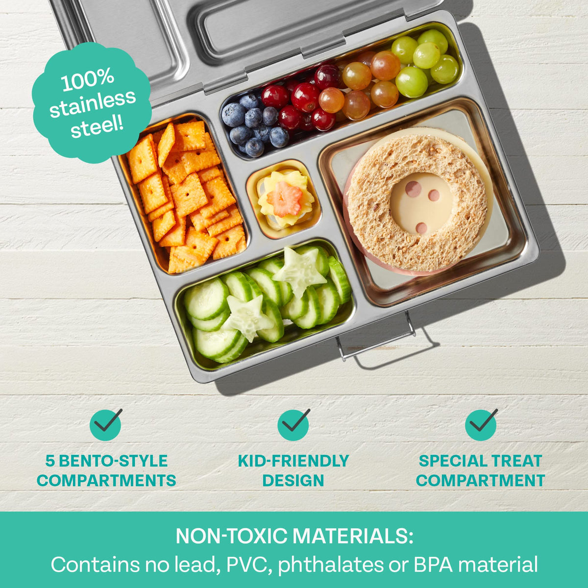 PlanetBox Rover dishwasher-safe design makes cleanup quick and easy.