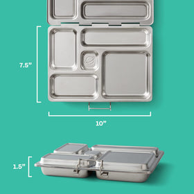 PlanetBox Rover durable stainless steel construction ensures long-lasting, toxin-free lunch storage.