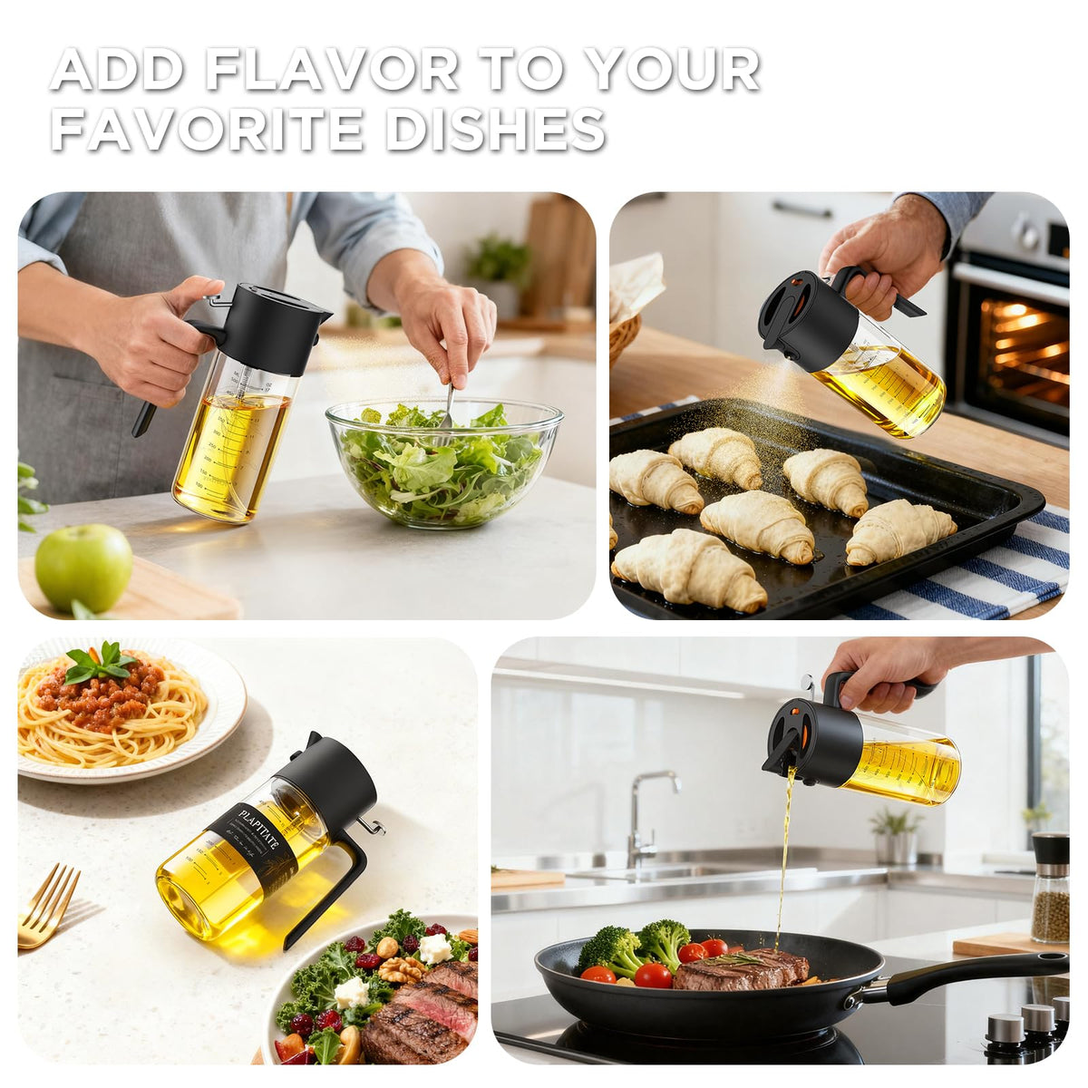 PLAPITATE front measurement marks enable accurate portioning while cooking.