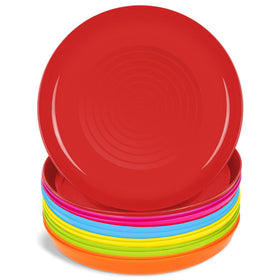 PLASKIDY 12-pack kids plates in bright colors for appealing toddler meals