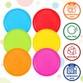 PLASKIDY stacked plates save space with a durable, stackable design