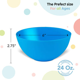 PLASKIDY bowls shown as microwave-safe and dishwasher-safe for easy cleanup