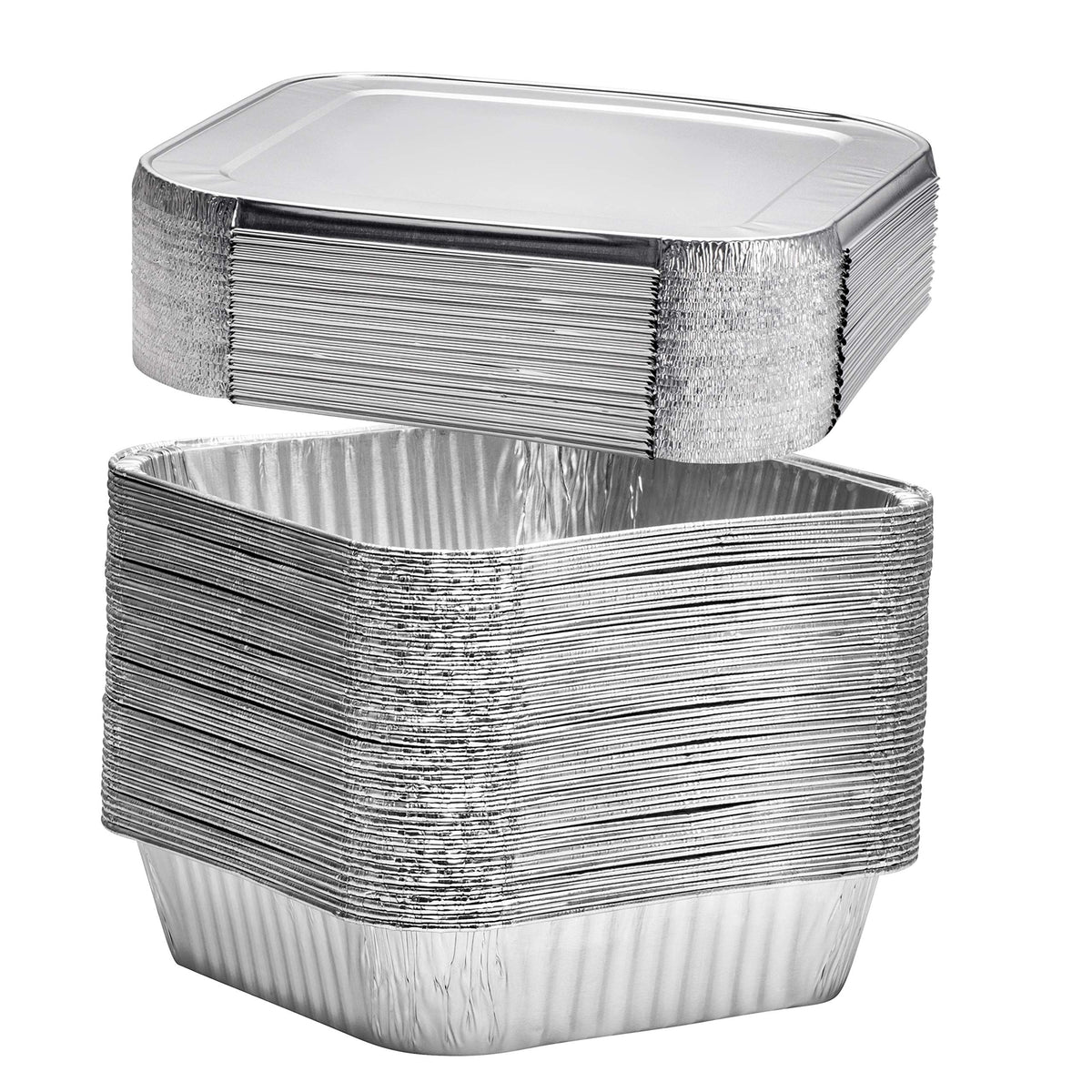 Plastible meal-prep foil container with lid for organized weekly prep.