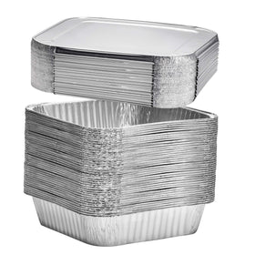 Plastible meal-prep foil container with lid for organized weekly prep.