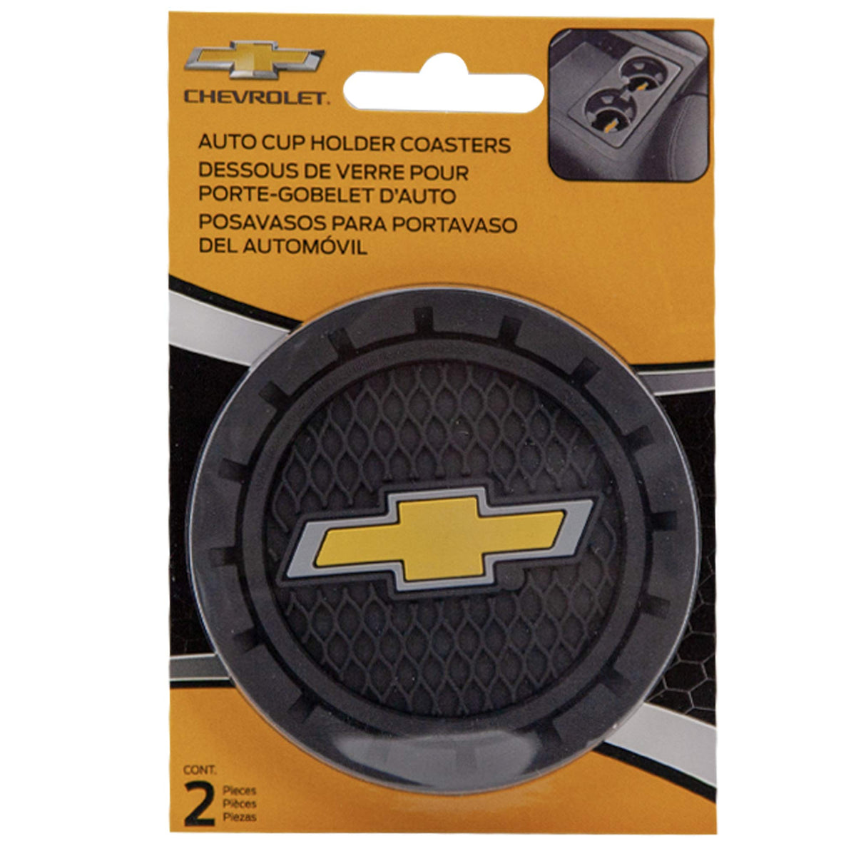 Plasticolor Bowtie Gold Coaster edge trim demonstrates fit versatility for many cup holders.