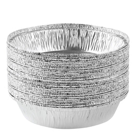 PLASTICPRO 7-inch round tin foil pan with a sturdy rim for baking.