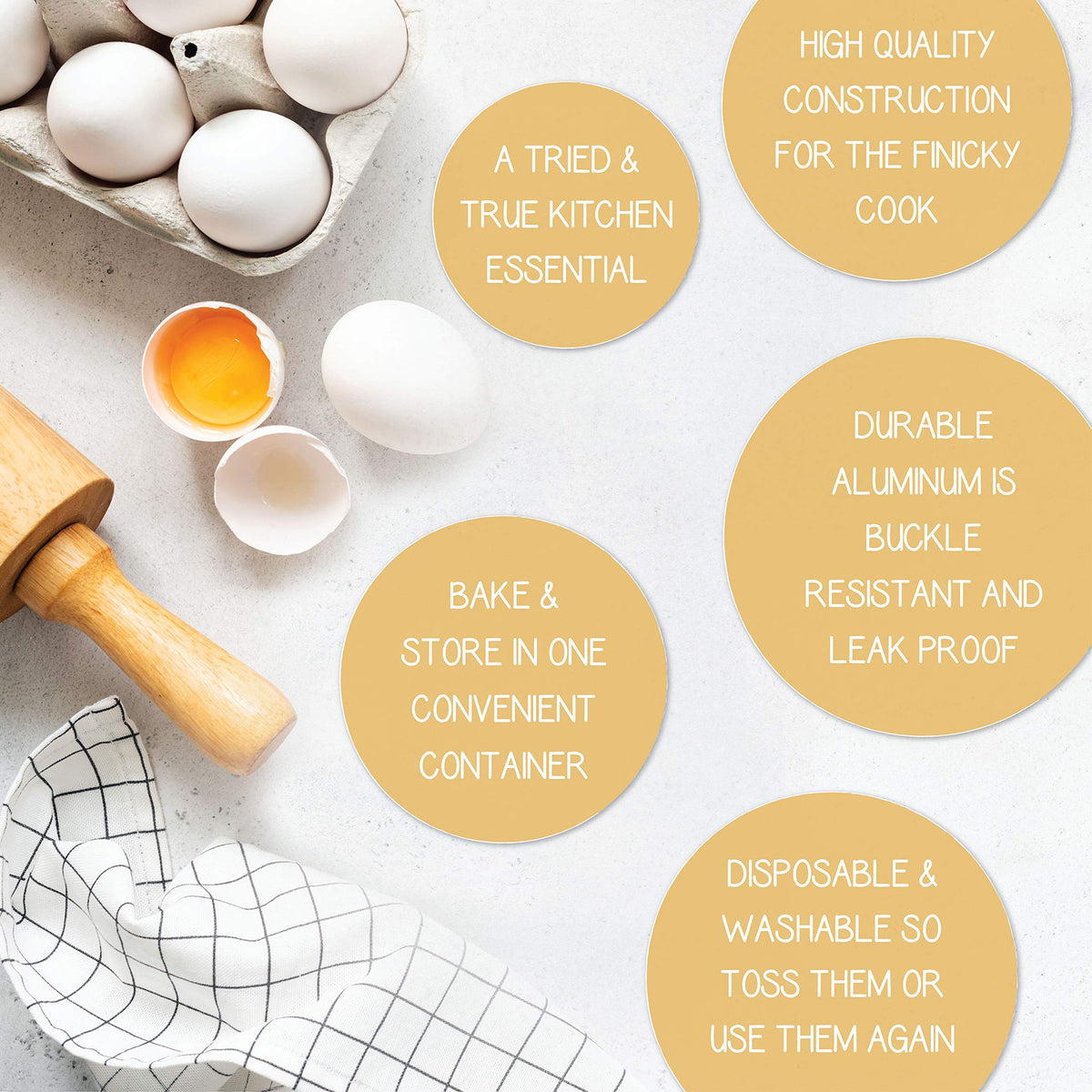 PlasticPro 7.5-inch pan with flat bottom for even baking.